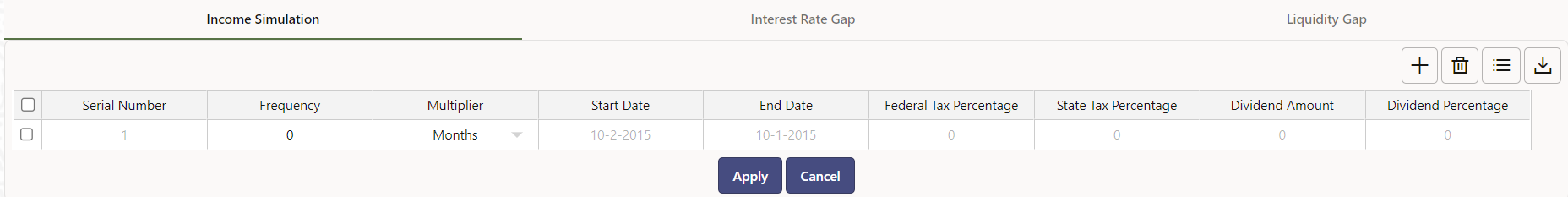 Income Simulation Buckets