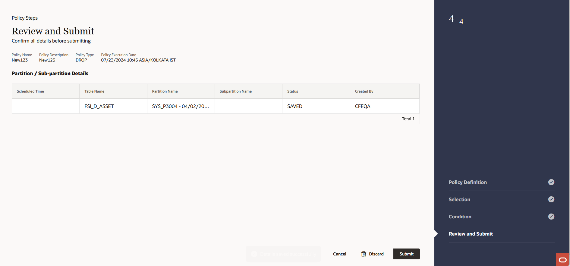 Preview and Submit section Preview and Submit section
