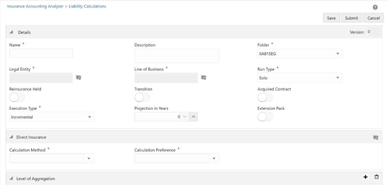 The Liability Calculation Window with the Extension Pack Slider