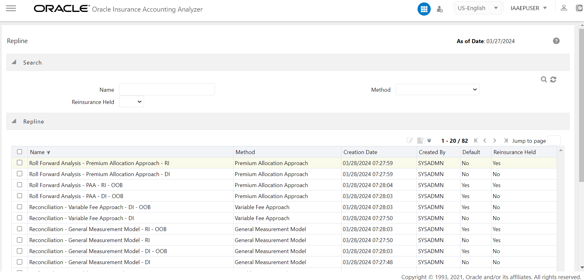 The Repline Configuration Window