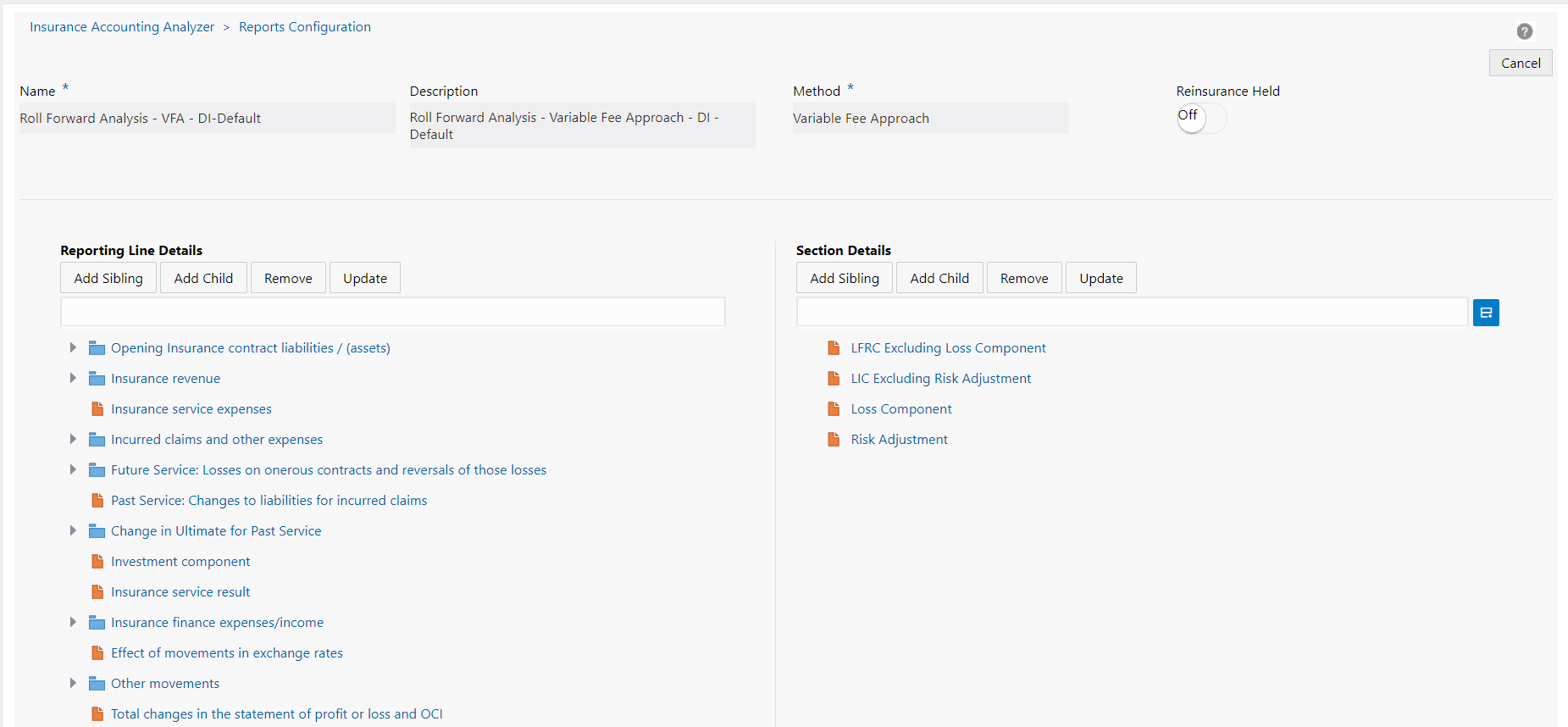 The Reports Configuration Window