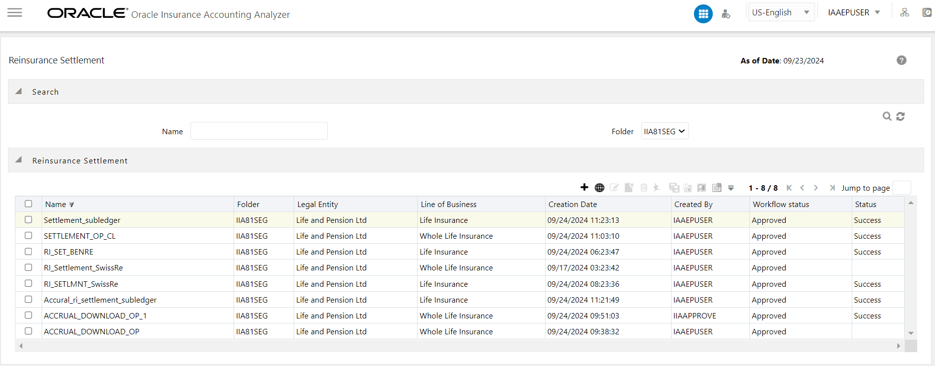 Reinsurance Settlement Window