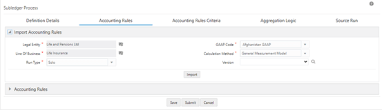 The Accounting Rules Tab