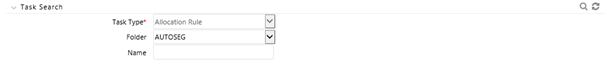 The Task Search pane allows you to search for a task that is already defined using Task Type, Folder, and Name parameters.