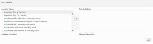 The Input Variable window The Input Variable window