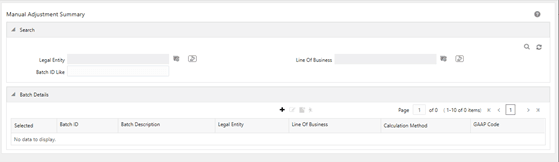 The Manual Adjustment Summary Window