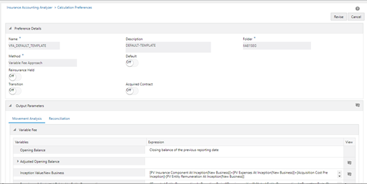 The Calculation Preference Definition Window