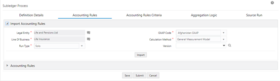 The Accounting Rules Tab