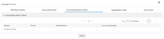 The Accounting Rules Criteria tab