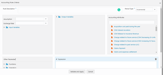 The Accounting Rules Criteria Window