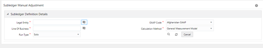 The Subledger Manual Adjustment Window