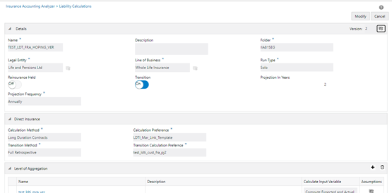 The Liability Calculation Window