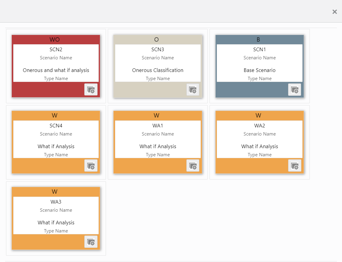 The Scenarios Tiles window