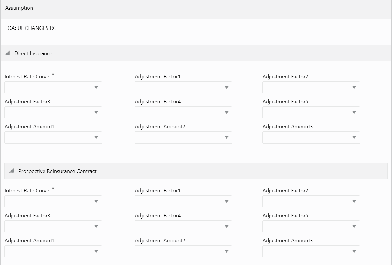 The Assumptions window