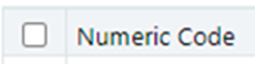 Numeric Code