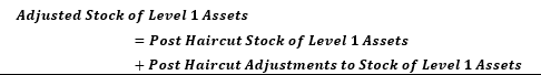 Formula for Adjusted Stock of Level 1 Assets
