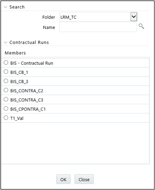 Run Definition – Contractual Run browser