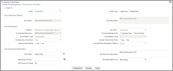 Run Execution Parameters