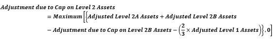 This image displays the Adjustment due to cap on Level 2 Assets.