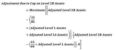 This image displays the Adjustment due to cap on Level 2B Assets.