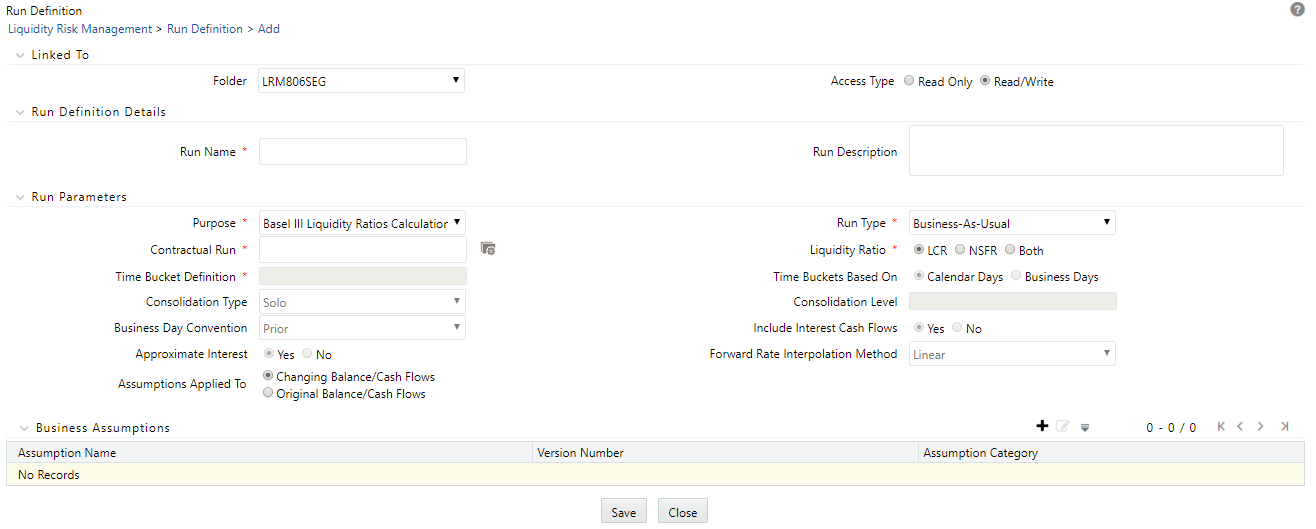 This image displays the Run Definition-Home-Host Run.