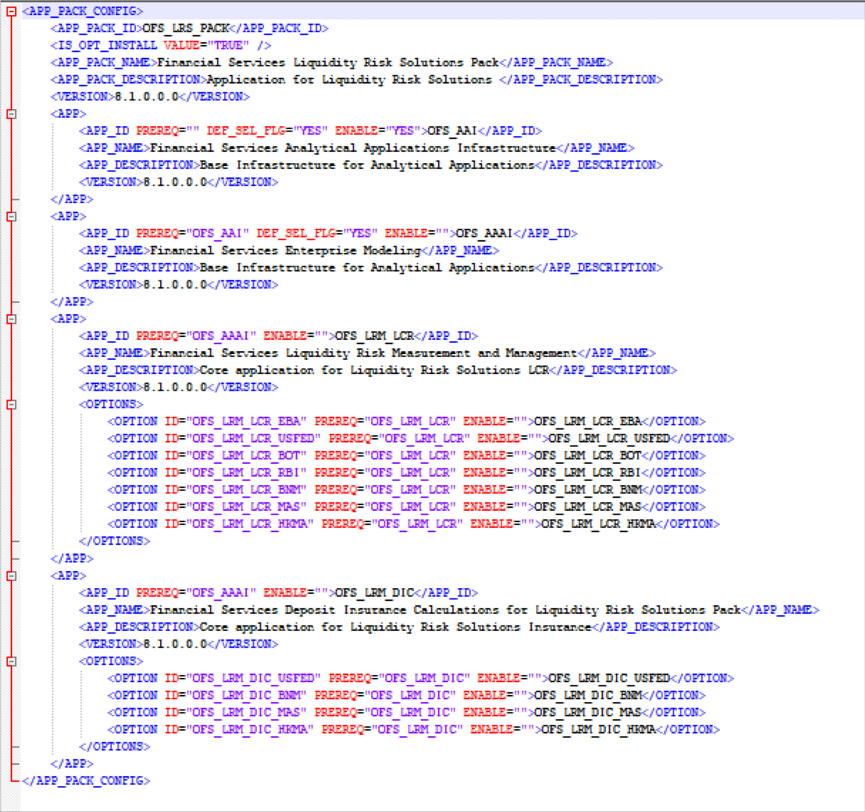 Sample OFS_LRS_PACK.xml File