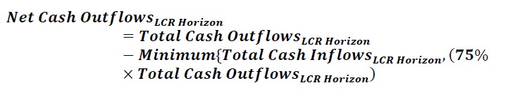 This illustration shows the formula to calculate the Net cash outflow.