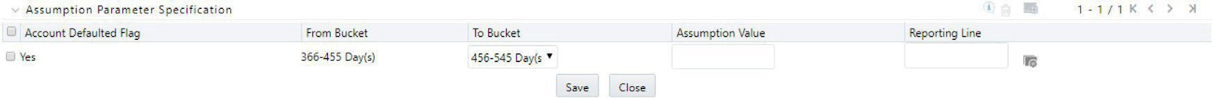 Assumption Parameter Specification