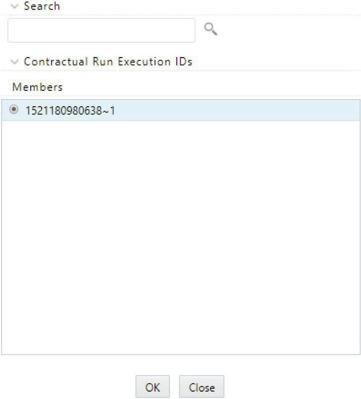 Contractual Run Execution ID Browser