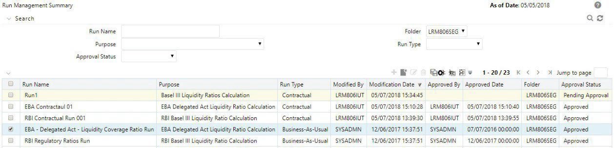 Run Execution Summary window