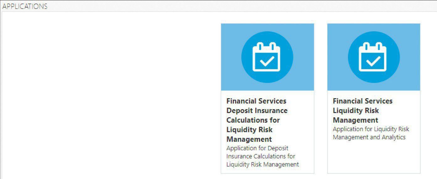 The image displays the home page of the Liquidity Risk Solution within the OFSAAI environment, providing navigation options to access liquidity risk management features.