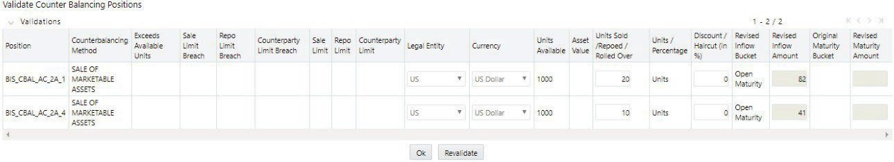 The image displays the Validate Counterbalancing Positions screen
