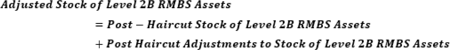 This illustration shows the formula for calculating adjusted stock of level 2B RMBS.