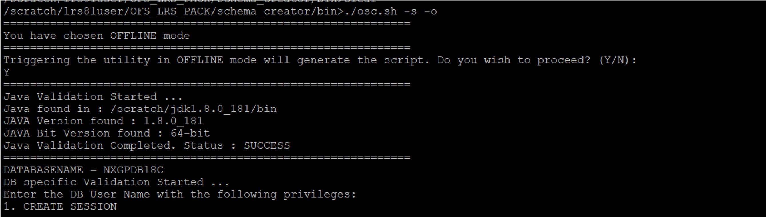 Schema Creation in Offline Mode