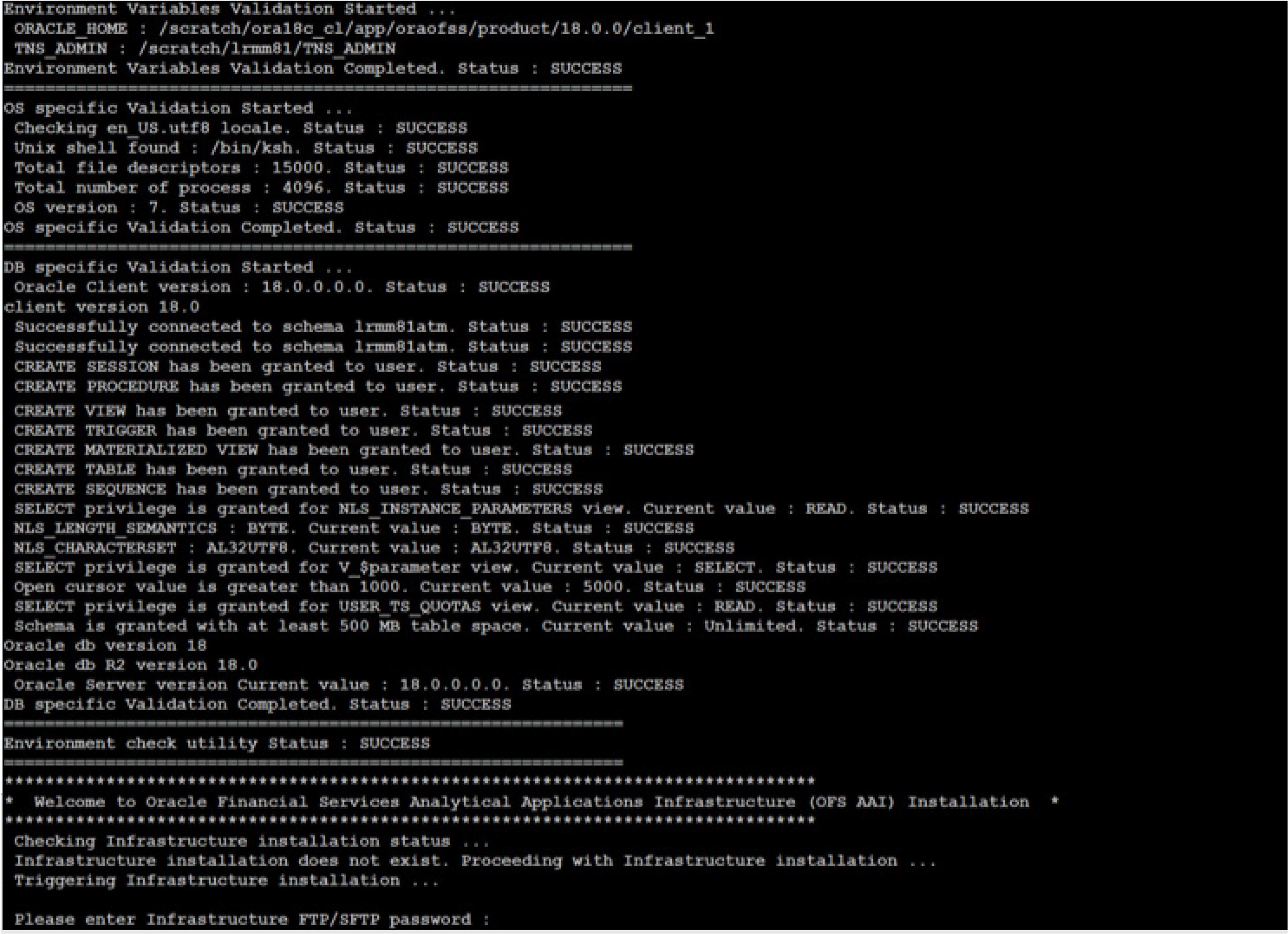 OFSAA Processing Tier FTP or SFTP Password Prompt