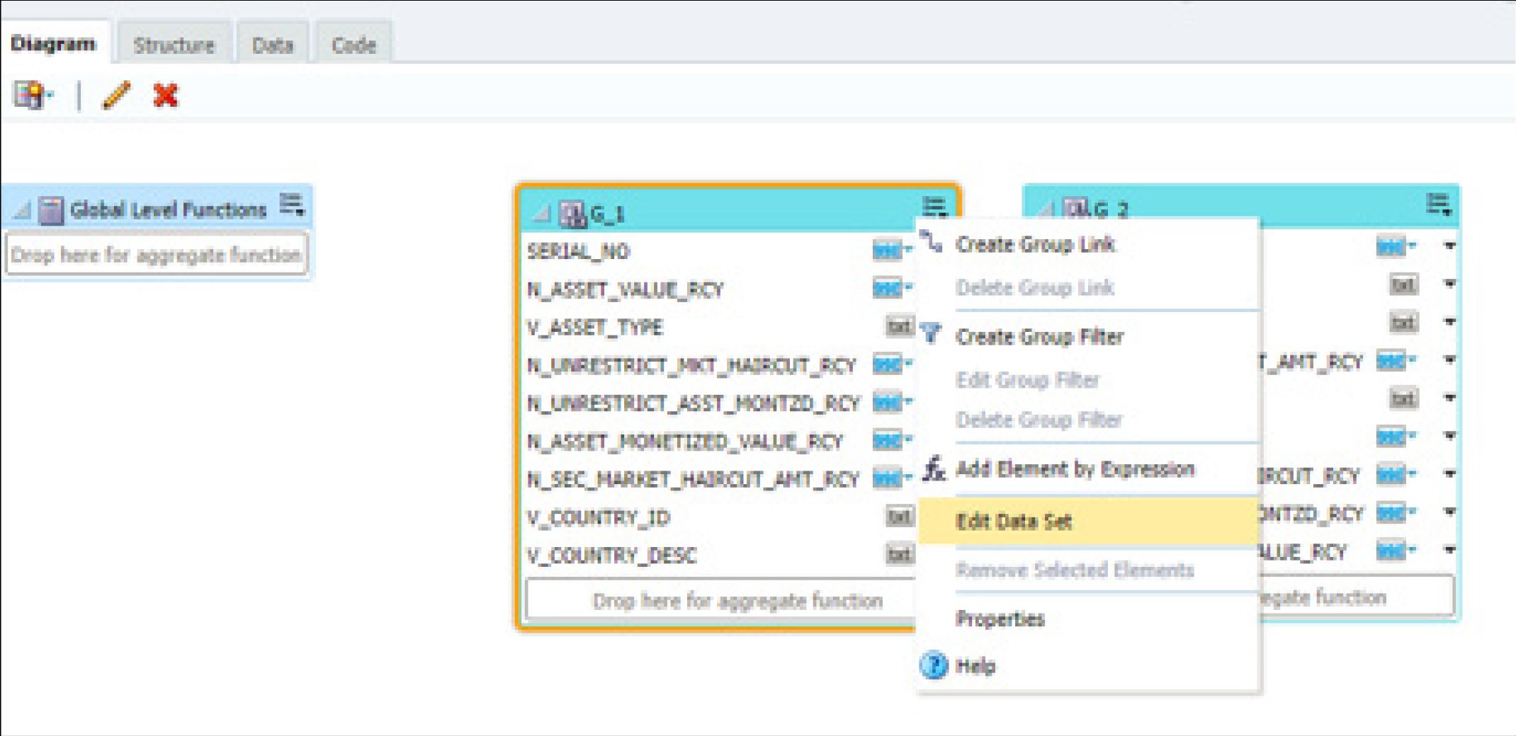 This image illustrates Edit Data Set