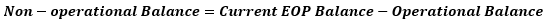 This image displays the Non-Operational Balance.