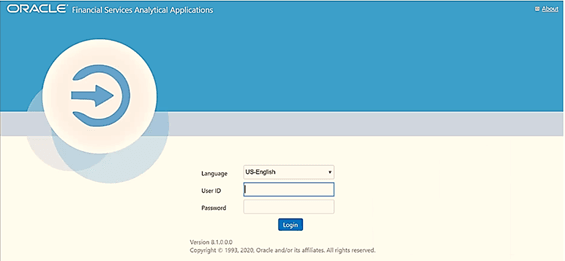 OFSAA Login Window