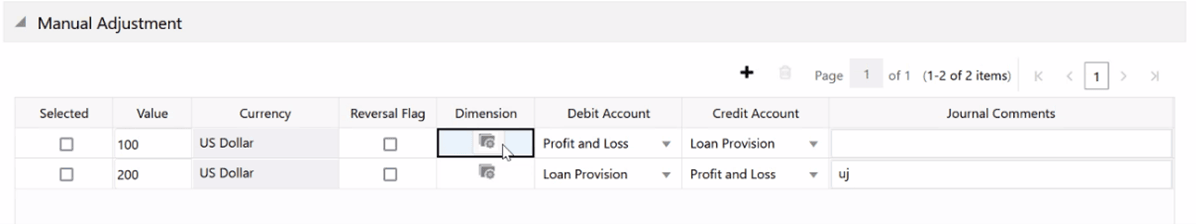 In the Manual Adjustment Pane, click the Dimension Icon.