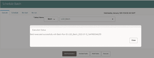 The Schedule Batch and Execution Status