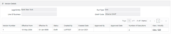 In the Version Details column, click View to open the Version Details pane