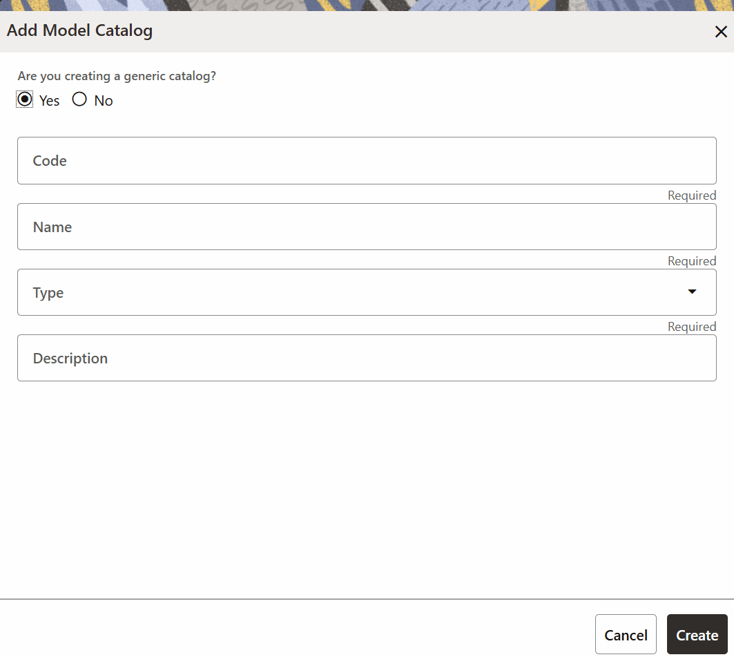 Add Model Catalog Window with the Yes Option Selected