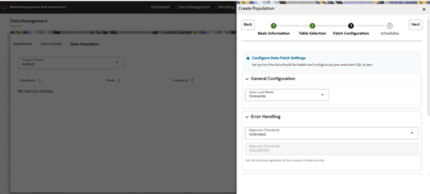 This image displays the General Configuraitons and Error Handling.
