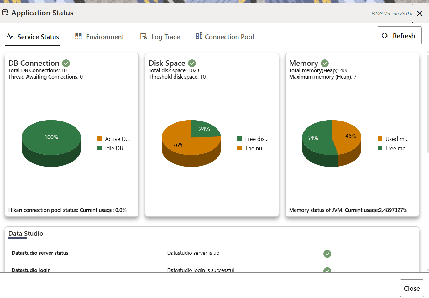 Application Status Window