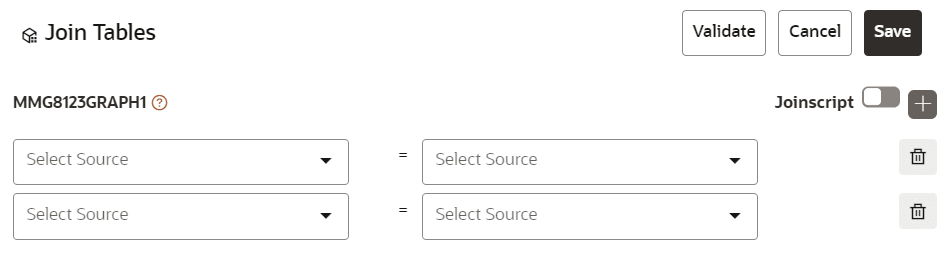 This image displays the Join tables screen.