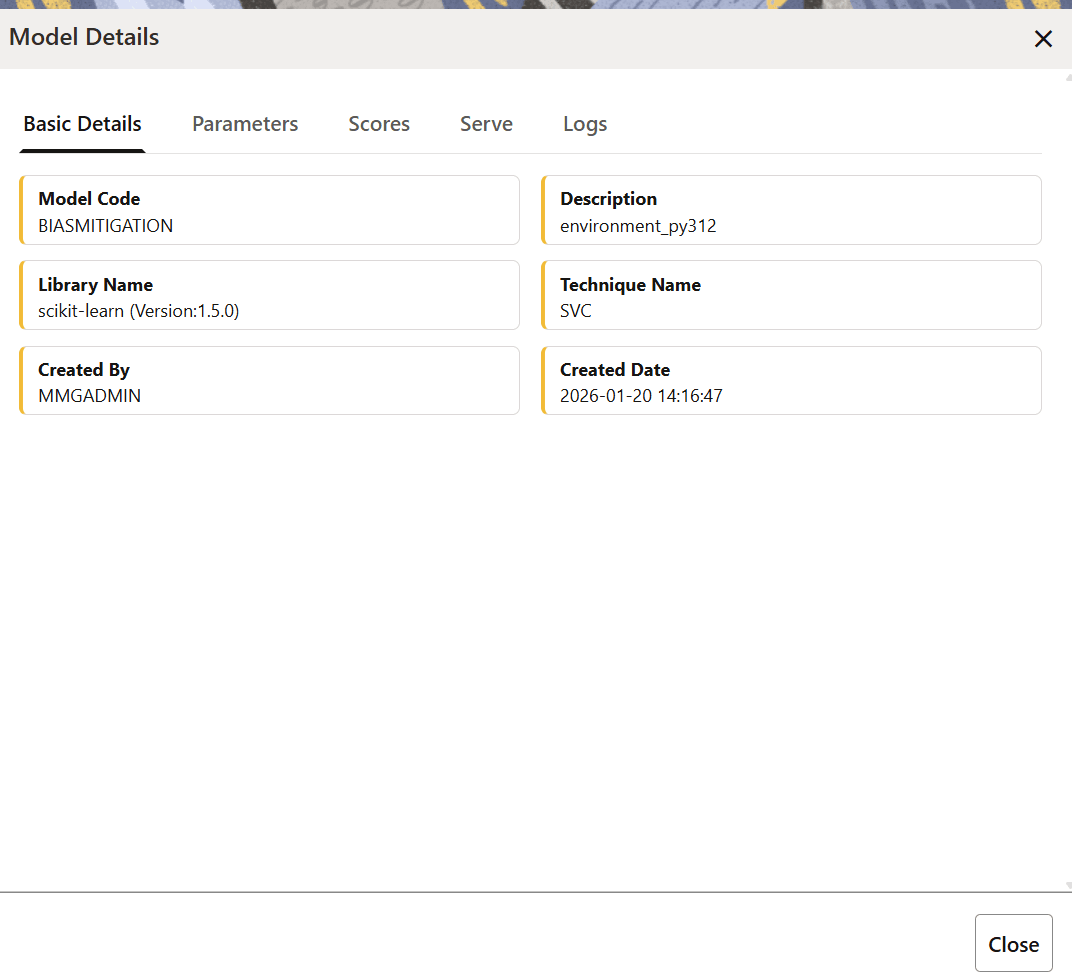 Model Details Drawer