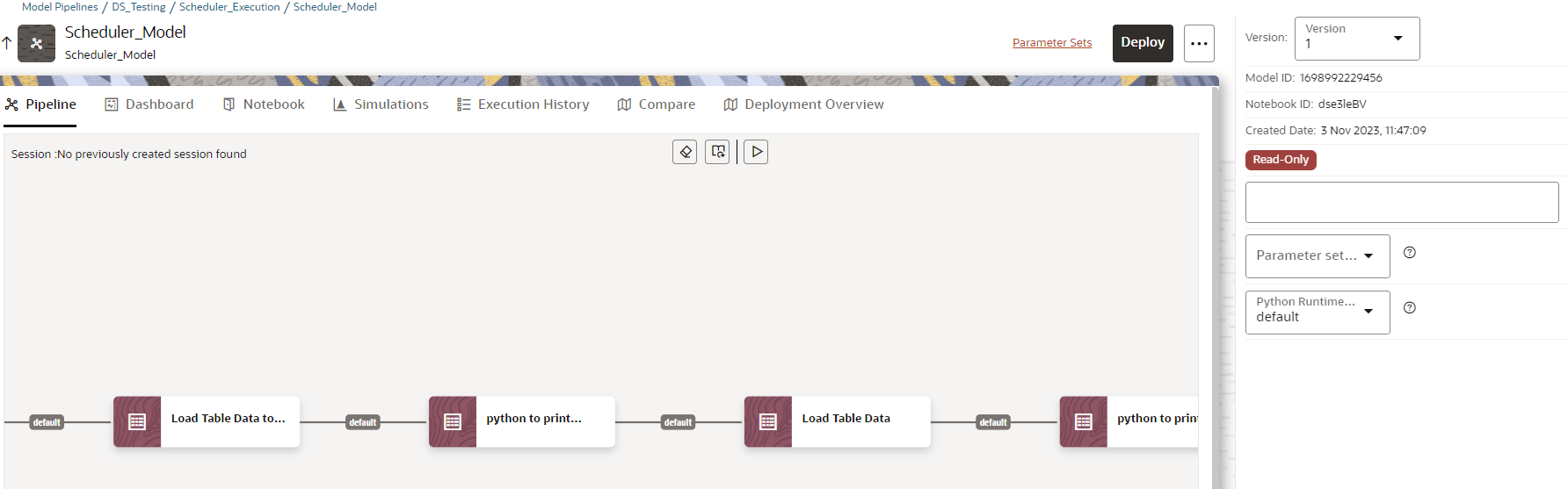 This image displays the Pipeline canvas window.