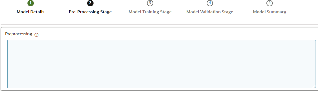 This image displays the Pre-Processing Stage screen.