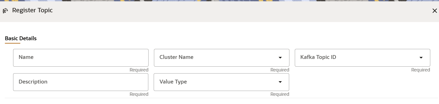 Register Topic Window