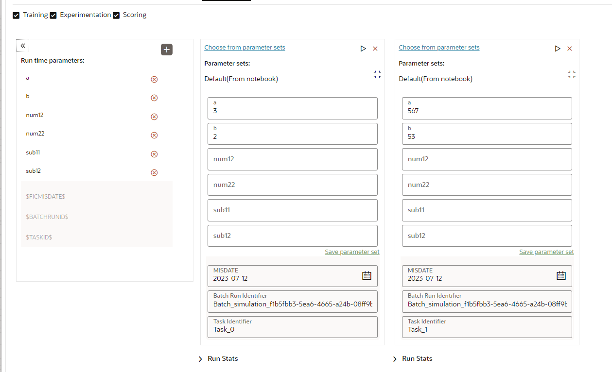 This image displays the Run Stats.